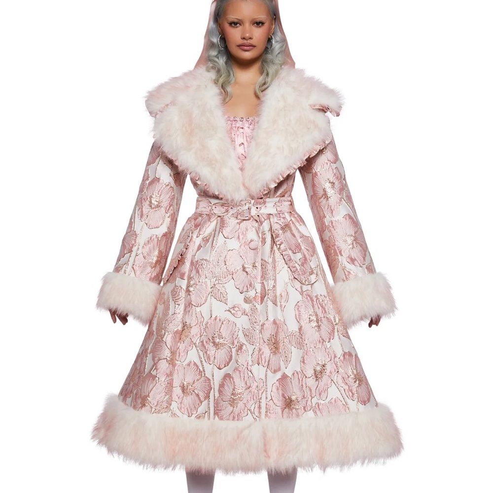 Sugar Thrillz FLORAL FANCIES JACQUARD COAT - Picture 5 of 5